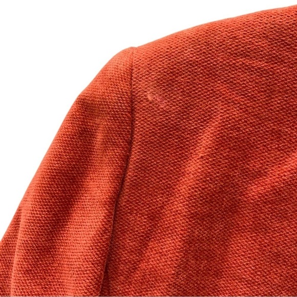 Vtg Emanuel Ungaro Chenille Collarless Buttoned Jacket Rust Orange Size US4 EU38 - Picture 6 of 9